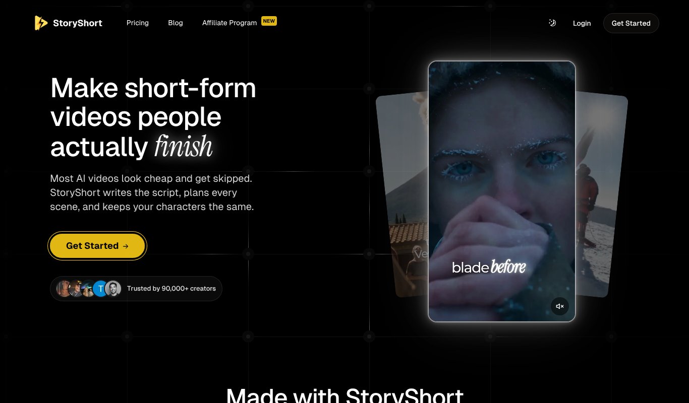 StoryShort homepage