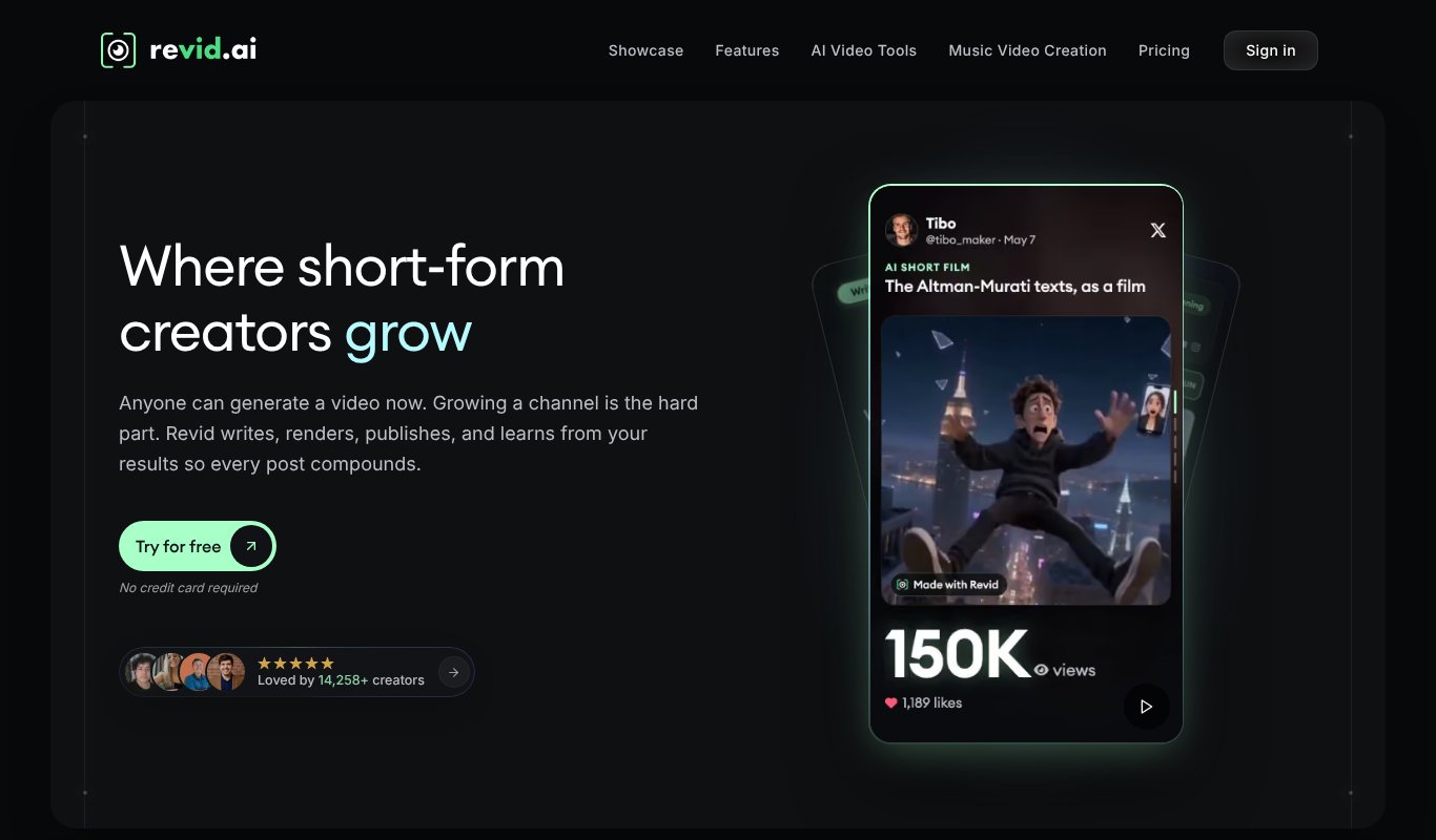 Revid.ai homepage