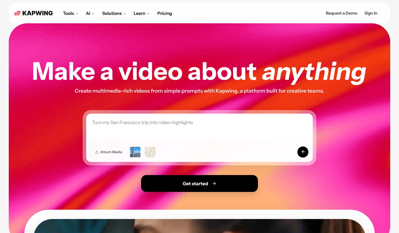 Kapwing homepage